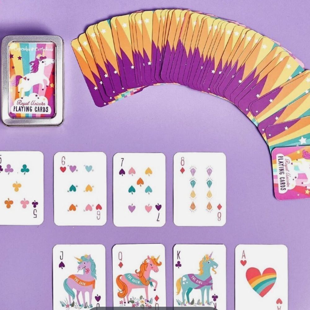 Cupcakes & Cartwheels Royal 🦄 Unicorn Playing Cards in Tin Case!